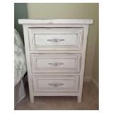 Hobby Lobby 3-drawer white distressed nightstand…..21-1/2 x 13 x 29-1/2 tall