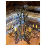 Beautiful vintage 8-arm chandelier with gorgeous decorative elements…..approx. 33-1/2 across x 35 tall