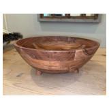 Solid wood footed centerpiece bowl….14”D x 5-1/2” tall