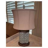 Uttermost Rosignano-Style Crackled Blue Table Lamp…..20” tall and in working condition