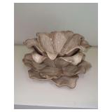 Beautiful Nina Campbell lotus bowl and under tray…..can be separated and used as candy dish and candleholder
