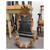 Nice looking vintage decorative gold gilt mirror…..18 x 35