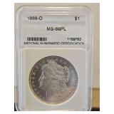 Slabbed 1888-O Morgan Dollar $1 MS-66PL NNC...
