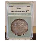 Slabbed 1899-O Morgan Dollar S$1 MS67 NTC...