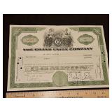 Vintage Grand Union Company 1963 Stock Certificate for 50 Shares...