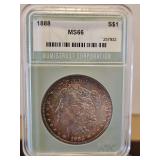 Slabbed 1888 Morgan Dollar S$1 MS66 NTC...