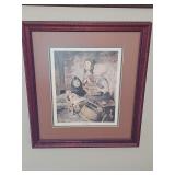 Framed print by German painter Hermann von Kaulbach, copyrighted by Franz Hanfstaengl,  'The Bird' (sometimes referred to as 'The Bird's').
