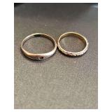 Two 10K baby rings. 0.81 grams