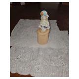 Antique handkerchiefs and porcelain half doll. Can be used as a pin cushion or add skirt for a more formal look. Doll c. 1920's