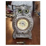 Antique German owl clock. Needs repair. Seller said when operable, owl's eyes would move as the clock kept time. 4x2.5xy.75 in tall.