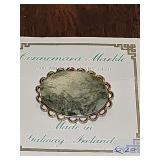 Connemara marble brooch. 'Ireland's Gemstone,' is a rare, 500-million-year-old green metamorphic rock found exclusively along Ireland's Atlantic coast 1.75 in wide.