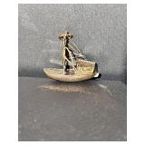 14K yellow gold Chinese Junk Boat pendant or charm. 1.48 grams