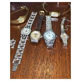 Grouping of ladies watches. Batteries need replaced. Two Seiko's, one Citizen, one Ann Klein, one Antiques Roadshow, and one LTD.