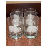 Set of (6) low ball tumblers etched with Mississippi State and Bulldogs Mascot