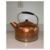 Unmarked Copper Kettle - does have dents - 9-3/4” tall to top of handle