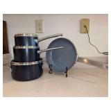 Grouping of Green Pan pots and pans…..9-3/4” skillet, small sauce pan, medium sauce pan and an 8”D stock pot