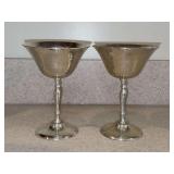 (2) NIB vintage 1979 Leonard E.P.N.S. Silver Plated Champagne Goblets…..5-1/2” tall