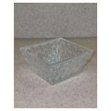 Marked Tiffany & Co Crystal Square Glass Nut Bowl/Candy Dish - 4” square x 2” tall