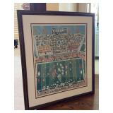 Vintage signed 1984 limited edition (28/500 - Eric Lantrip) Egg Bowl Print of the Ole Miss Rebels and Mississippi State Game…..31 x 34