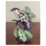Vintage Hachiro Goto Original Porcelain Warbler Bird Sculpture…..4-1/2” tall
