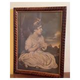 Antique Framed Print “Age of Innocence” by Sir Joshua Reynolds…..10-1/4 x 13-1/4…..paper backing is torn and the wire to hang print is extremely long.