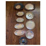 Grouping of various size silverplate serving trays - makers include Reed & Barton, Gorham, Poole, Wm Rogers, Wilcox and more