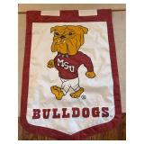 Nylon Mississippi State hanging banner…..has a few small spots but in overall really good condition…..34-1/4 x 51