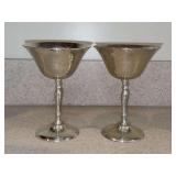 (2) NIB vintage 1979 Leonard E.P.N.S. Silver Plated Champagne Goblets…..5-1/2” tall