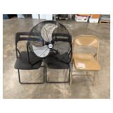 3 Chairs/Central Machinery Fan