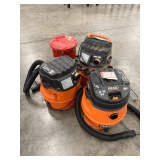Lot of 3 Rigid Shopvacs/Trashcan