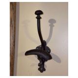 Vintage cast iron hat/coat hook - approx. 11” tall
