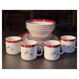 Service for (4) Royal Seasons Stoneware - 4 dinner plates, 4 dessert plates, 4 bowls and 4 cups