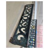 Decorative wrought iron shelf - needs cleaned from hanging outside - 22-1/4 long x 5-1/2 deep