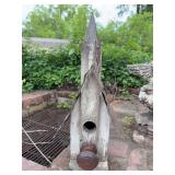 Rustic birdhouse with metal roof and antique doorknob for roost - 16–/2” tall