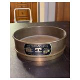 Vintage W.S. Tyler Company laboratory testing sieve, specifically a 48-mesh 'Standard Screen Scale' model