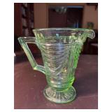 Art Deco English Sowerby Moulded Glass Lemonade or Water Jug…..7” tall - is not uranium glass