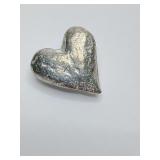 Pewter Imperfect scar wounded heart pocket charm figurine Vilmain