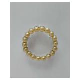 Vintage Marvella Faux Pearl Circle Wreath Brooch   Pin Silver Tone