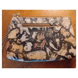 Sydney Love dog print wristlet bag, 9 1/2" x 6". Some wear