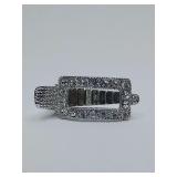 Clear Rhinestone silver metal hair barrette/clip.