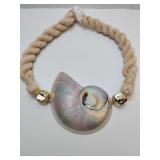 Iridescent Nautilus Shell Statement Necklace. New, never worn. With gift bag.