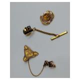 Selection: Sorority pin, JB initials tie tack, TN Agriculture Labor Commerce pin
