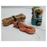 Hinged porcelain Lobster, Bone, Grocery trinket boxes.