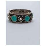 Mexican Turquoise Eternity Band | Sterling Silver | Vintage c.1970