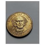 United States One Dollar coin featuring the 8th President, Martin Van Buren, minted in 2008 as part of the Presidential $1 Coin Program.