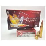 Two HORNADY SUPERFORMANCE VARMINT 223 REM 53gr V-MAX 20RD Ammo / 8025