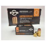 Two PPU DEFENSE LINE 9mm MAKAROV JHP 95gr 50RD Ammo / PPD9M