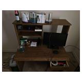 Desk and contents as shown includes paper shredder.