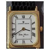 Luxury brand Universal Genève Golden Shadow watch. Back case is stamped 14K. Founded in 1894 and was once known as "Le Couturier de la Montre" and was a top-tier Swiss competitor to Patek Philippe an