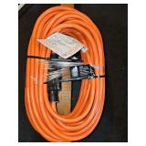Orange extension cord. Length unknown.